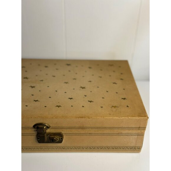 VTG Jewelry Box AOP Star 14"x9" Red Velvet Lining MCM Keepsake Box - Picture 3 of 9